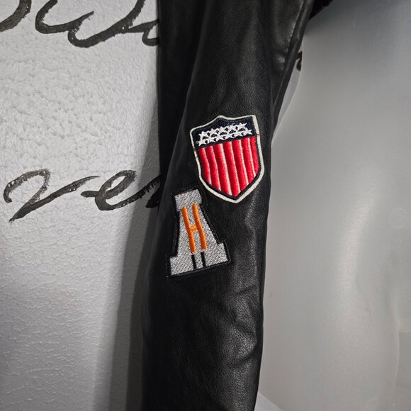 Hot & Delicious Cropped Faux Leather Jacket W/ Front Patches - Black, M - Picture 4 of 9